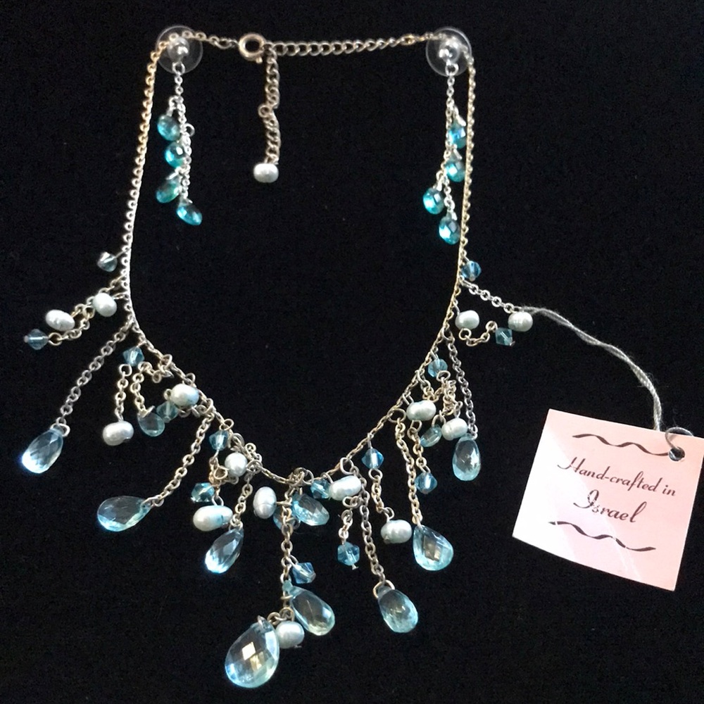 Vintage Israel handmade necklace and earrings.  Delicate